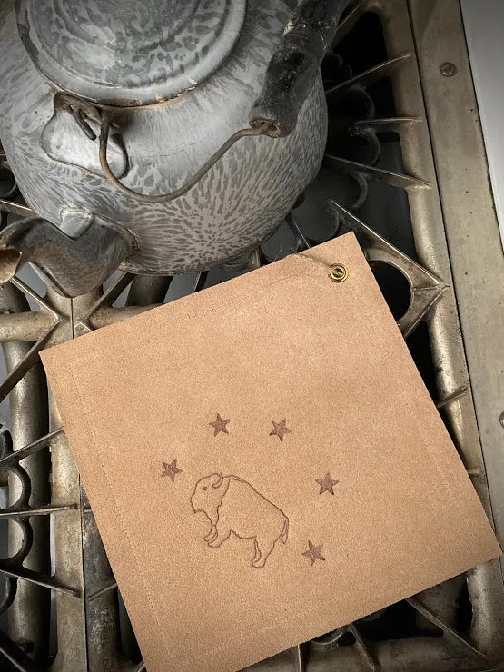 Leather Hot Pad with Buffalo