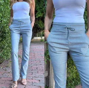 Loren Light Blue Herringbone