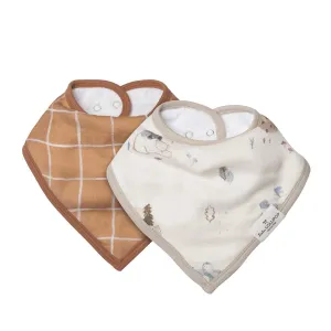 Loulou Lollipop Bandana Bib Set - Cozy Forest