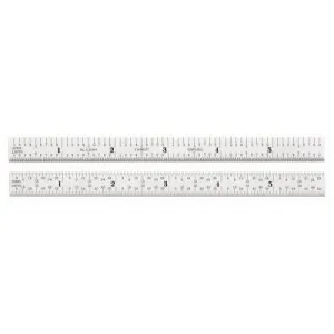 L.S. Starrett Steel Rules, 6 in, 5R, Steel, Full-Flexible, 51347