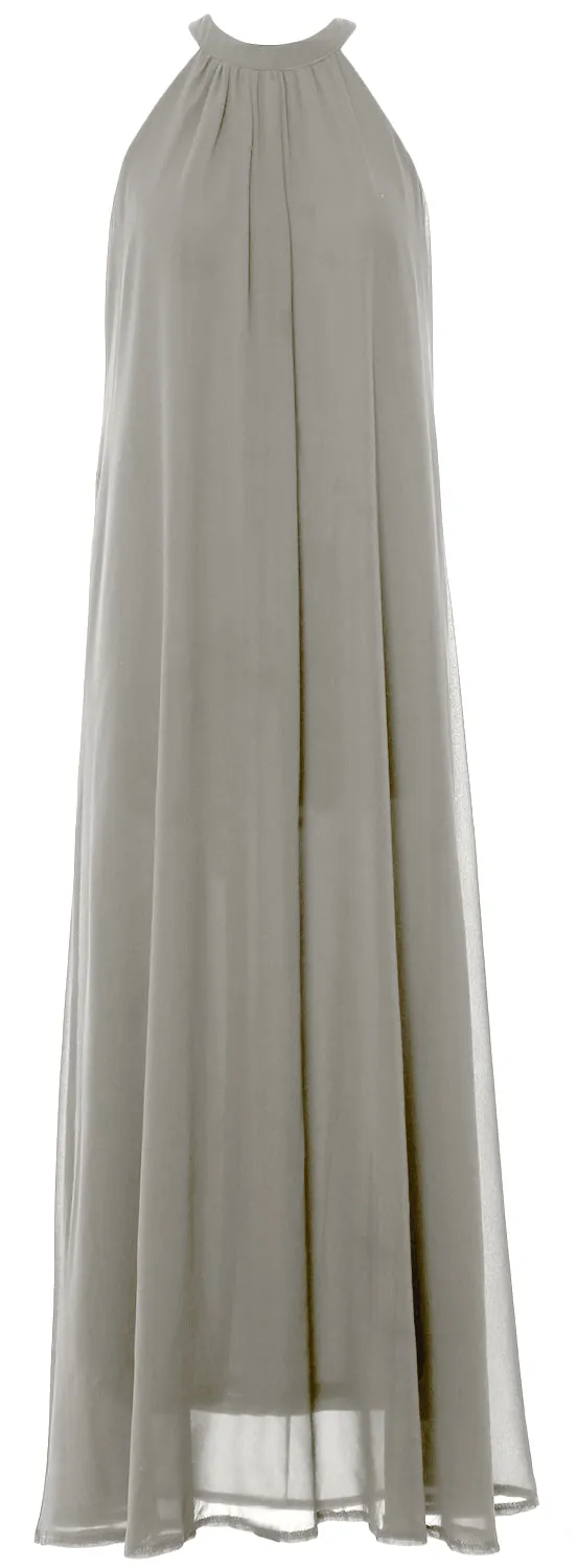 MACloth Women Halter Chiffon Long Wedding Party Bridesmaid Dresses Mother