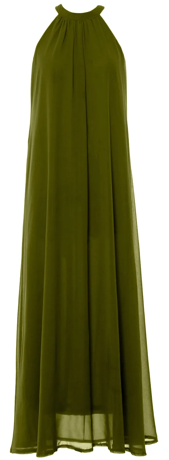 MACloth Women Halter Chiffon Long Wedding Party Bridesmaid Dresses Mother