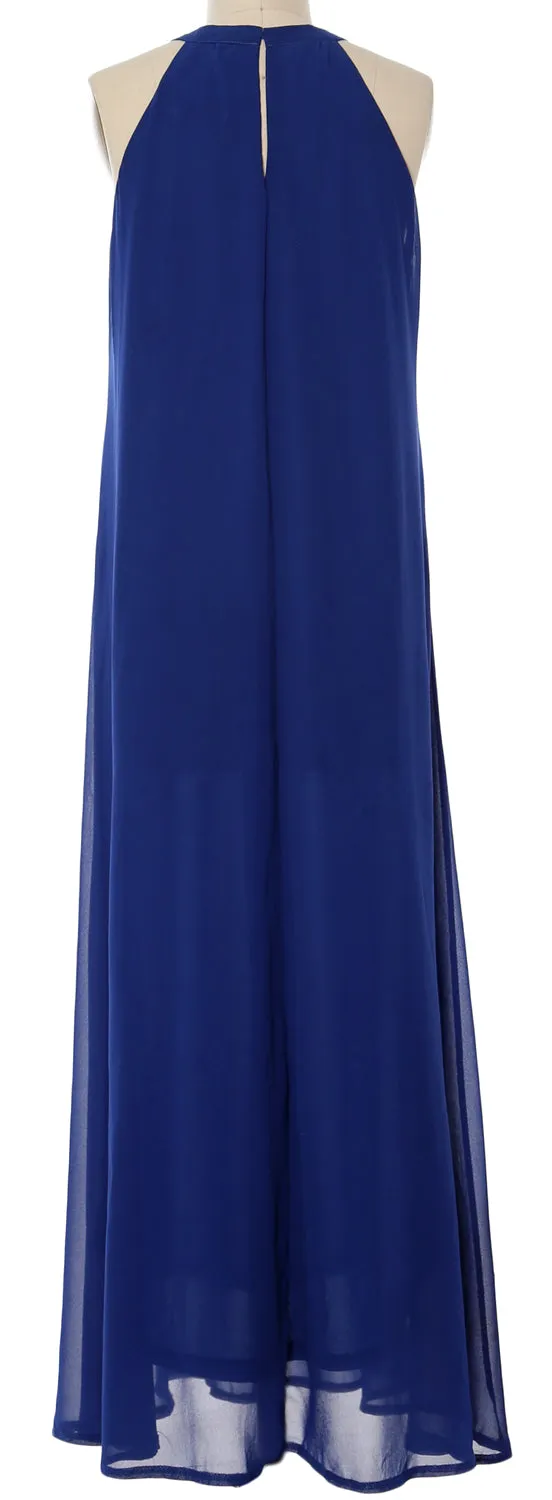 MACloth Women Halter Chiffon Long Wedding Party Bridesmaid Dresses Mother