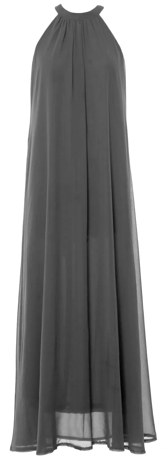 MACloth Women Halter Chiffon Long Wedding Party Bridesmaid Dresses Mother