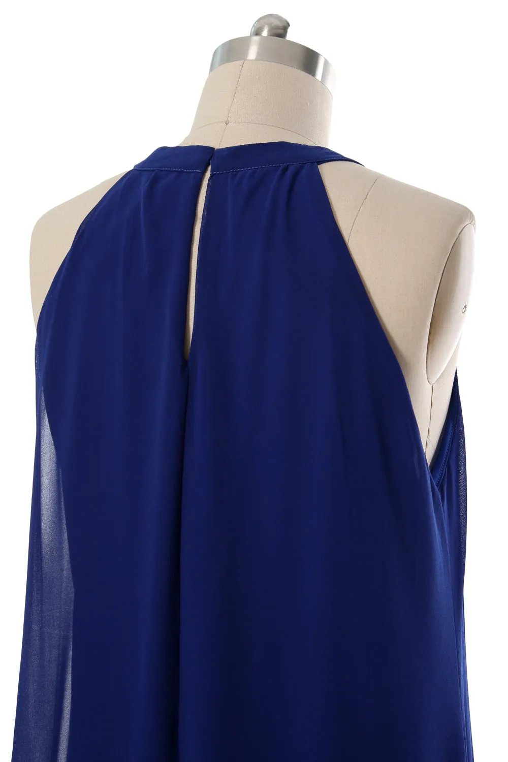 MACloth Women Halter Chiffon Long Wedding Party Bridesmaid Dresses Mother