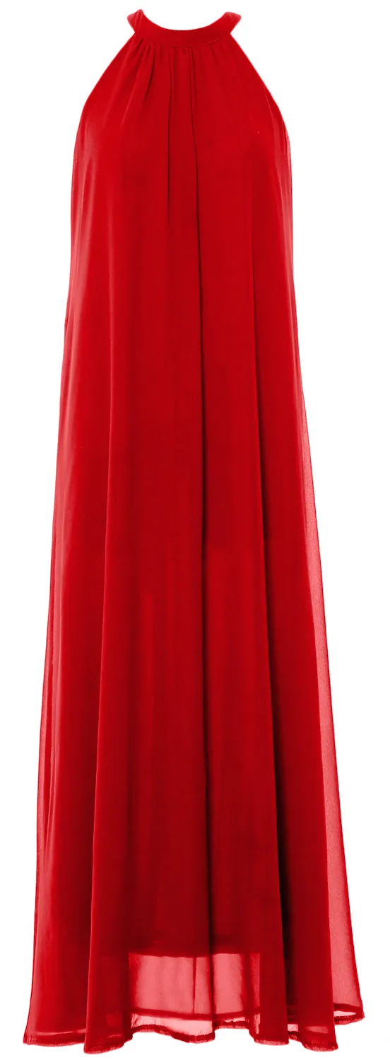 MACloth Women Halter Chiffon Long Wedding Party Bridesmaid Dresses Mother