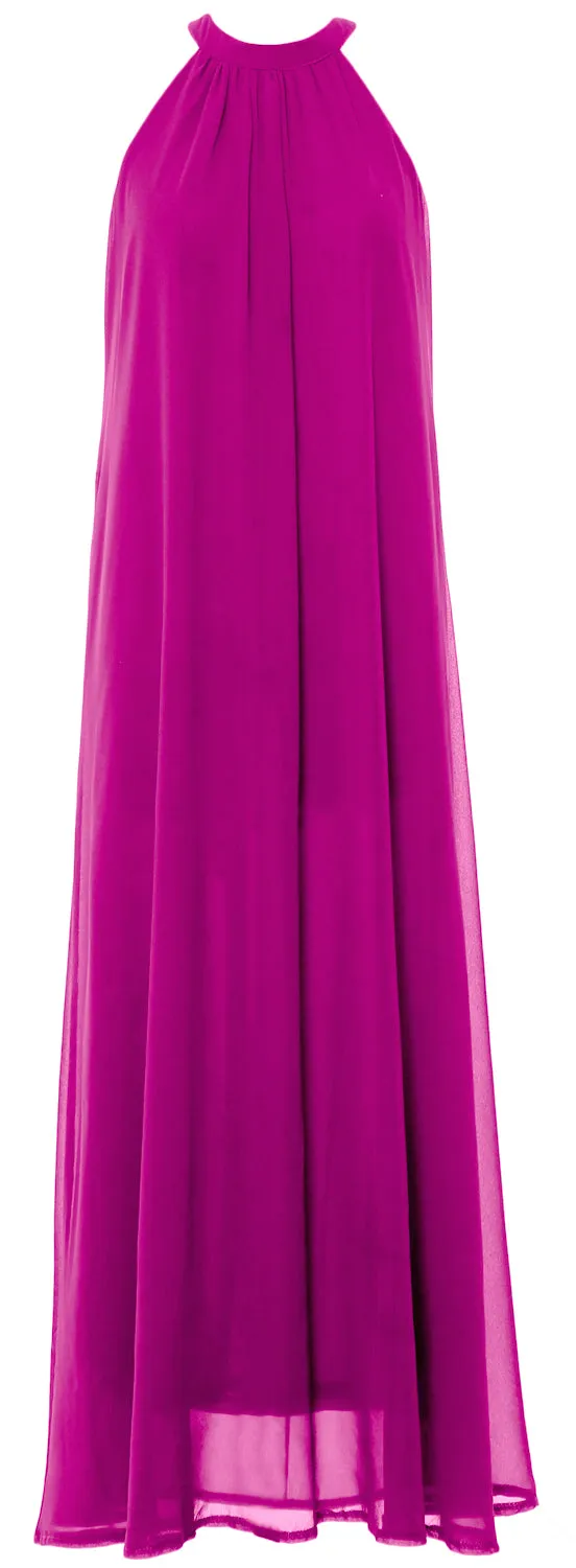 MACloth Women Halter Chiffon Long Wedding Party Bridesmaid Dresses Mother