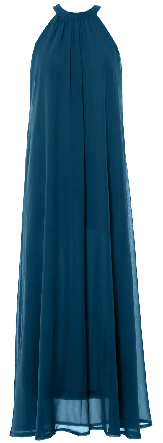 MACloth Women Halter Chiffon Long Wedding Party Bridesmaid Dresses Mother