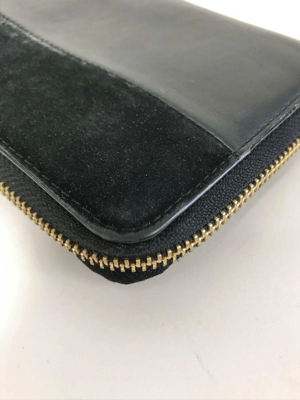 Maje Continental Zip Around Wallet Gita Black Leather & Suede