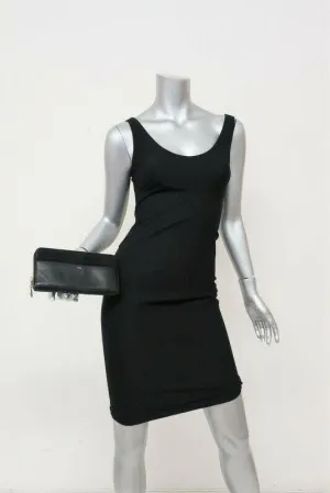 Maje Continental Zip Around Wallet Gita Black Leather & Suede