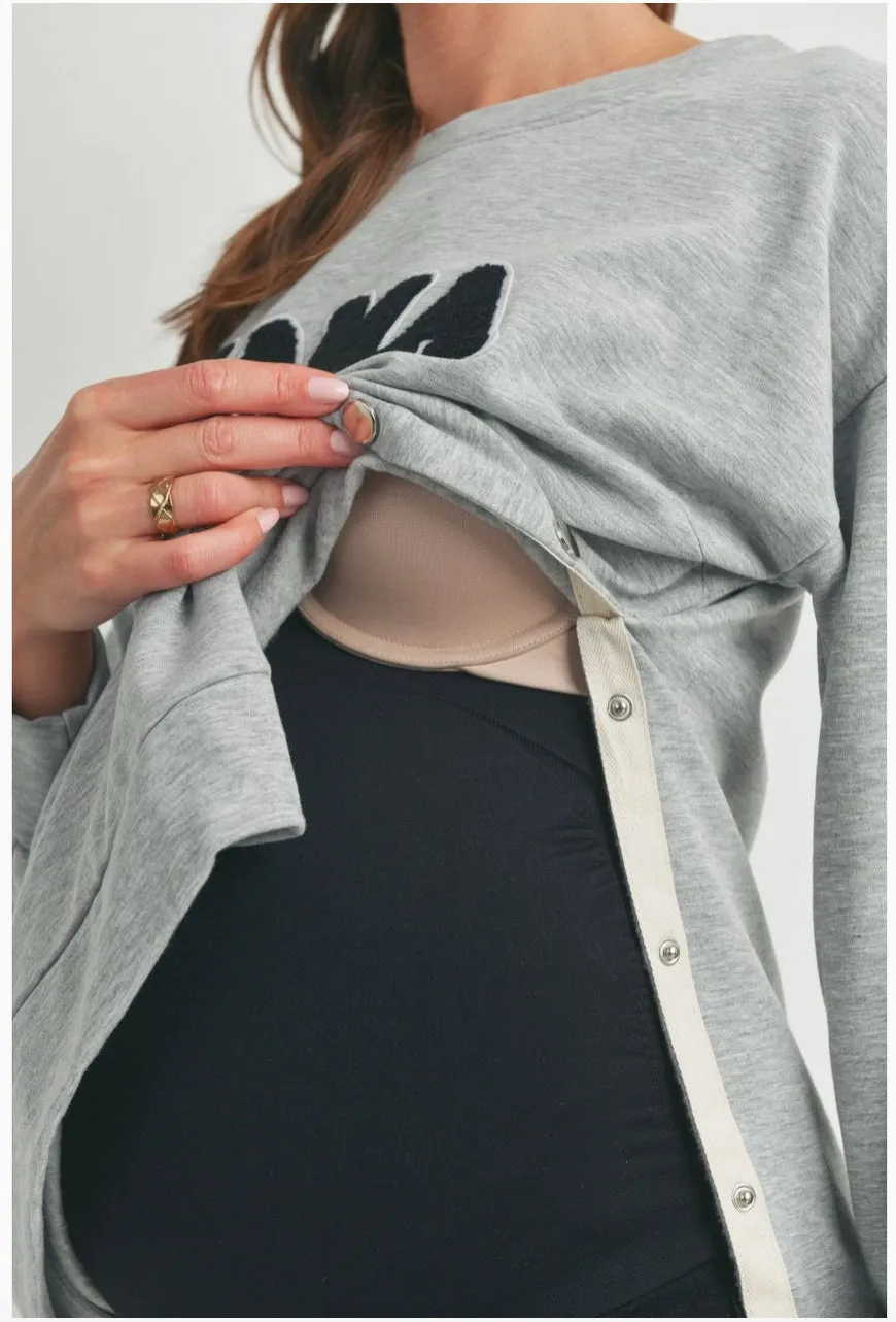 MAMA MATERN   NURSING CREWNECK