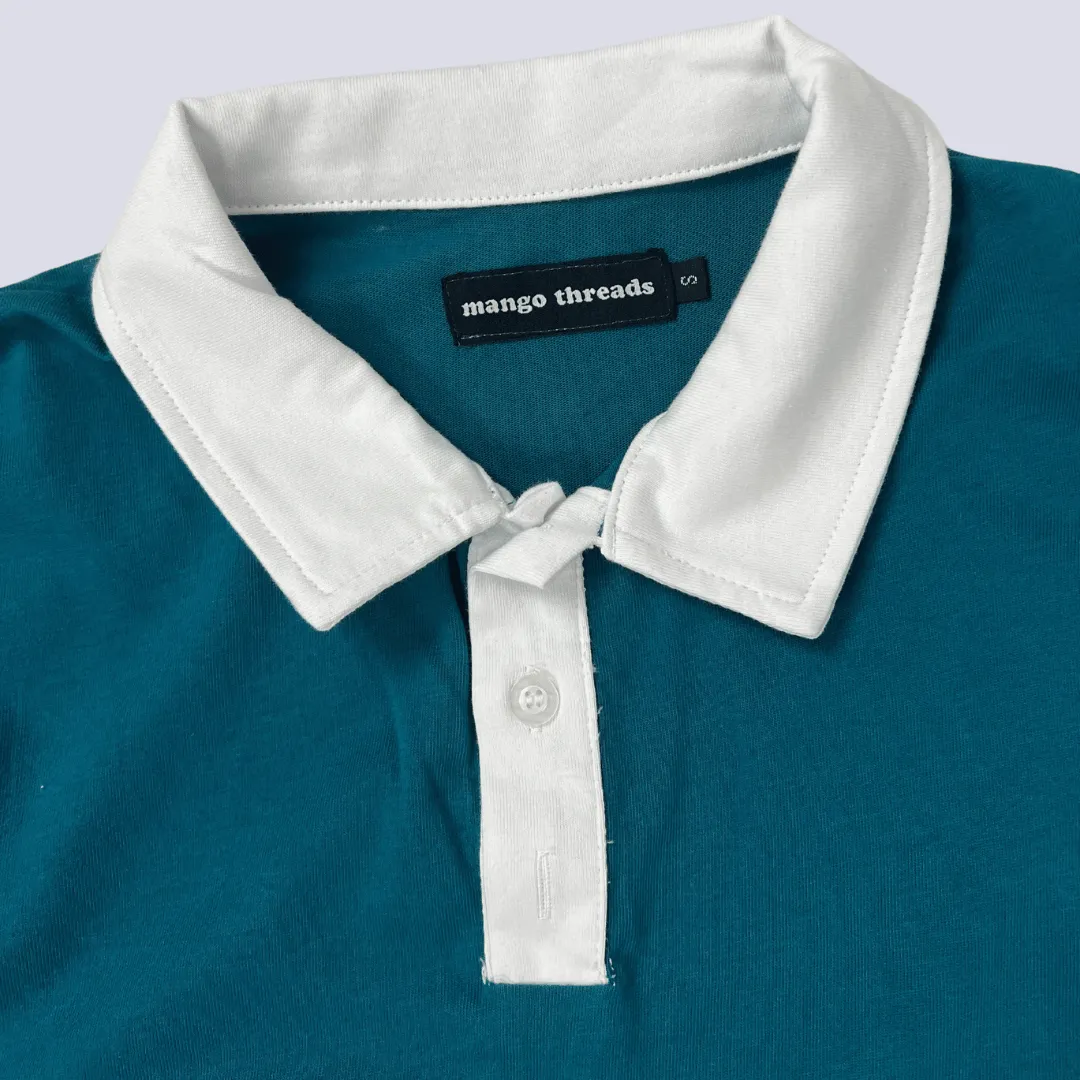 Mango Threads Mens Long Sleeve Polo Small