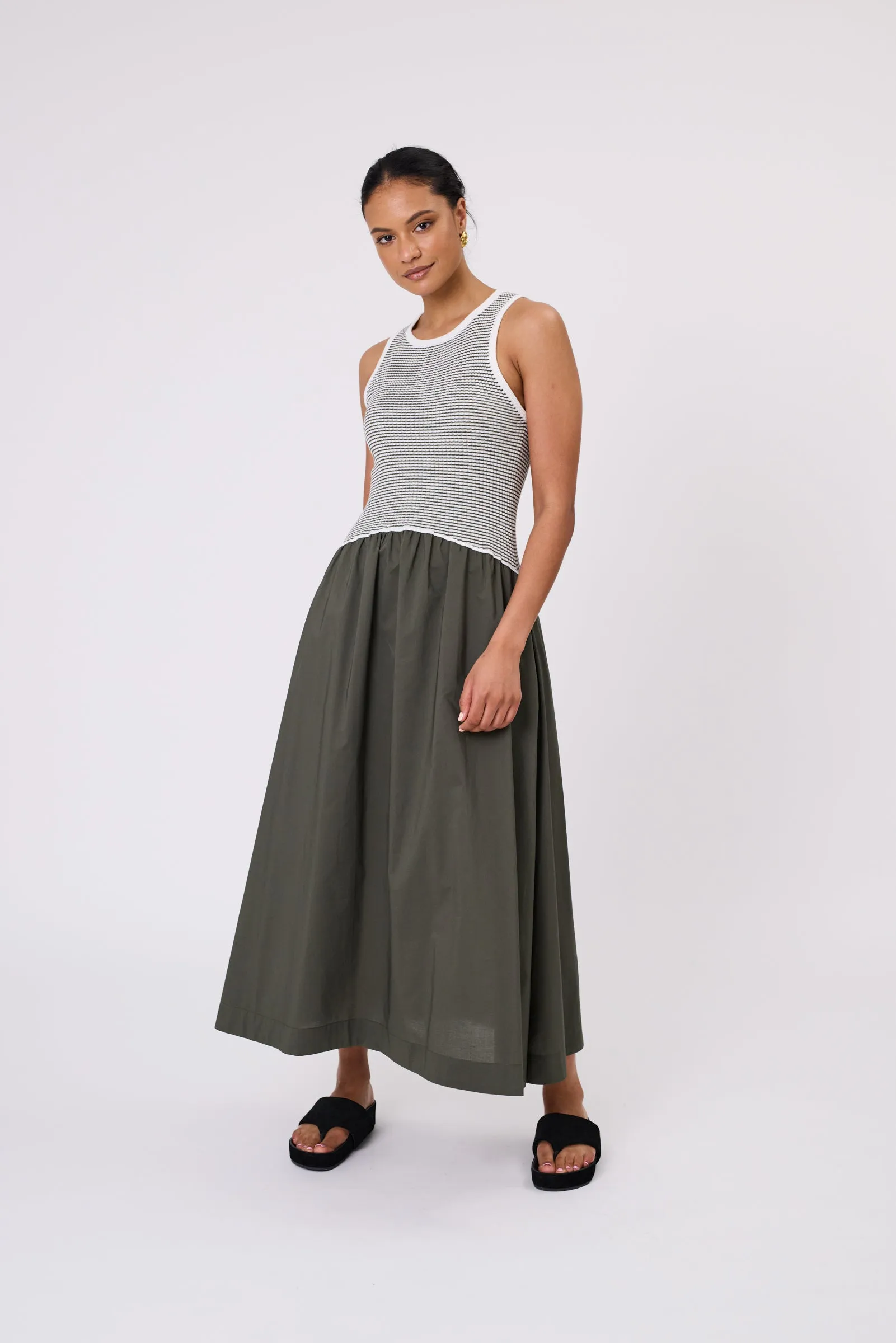 Media Maxi Dress - Cypress Stripe