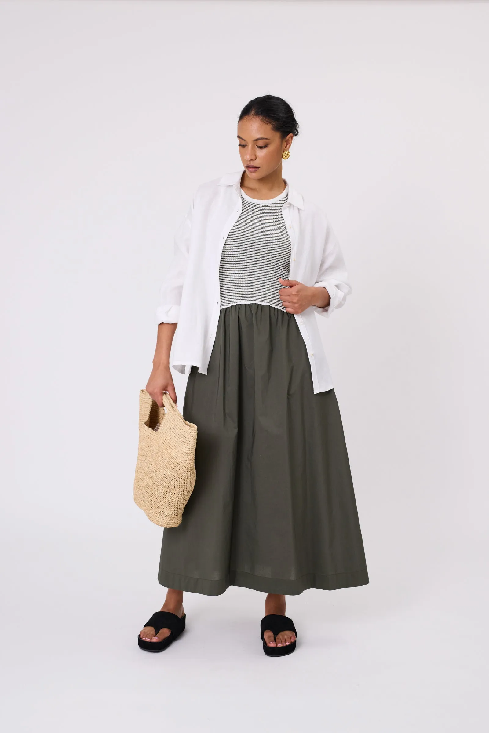 Media Maxi Dress - Cypress Stripe