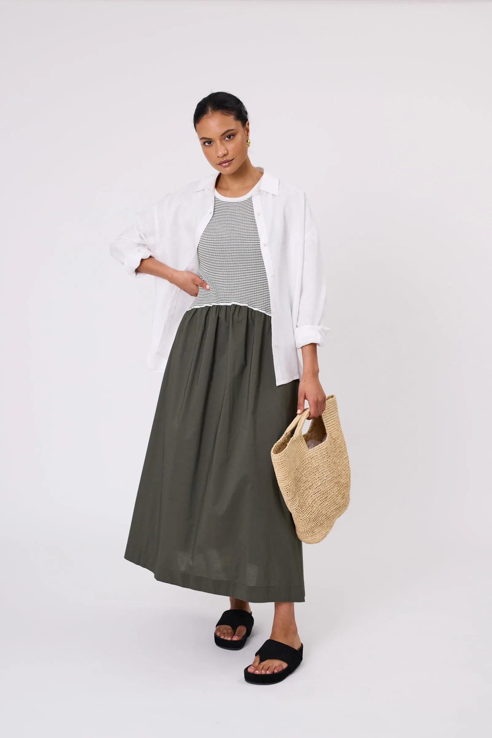 Media Maxi Dress - Cypress Stripe