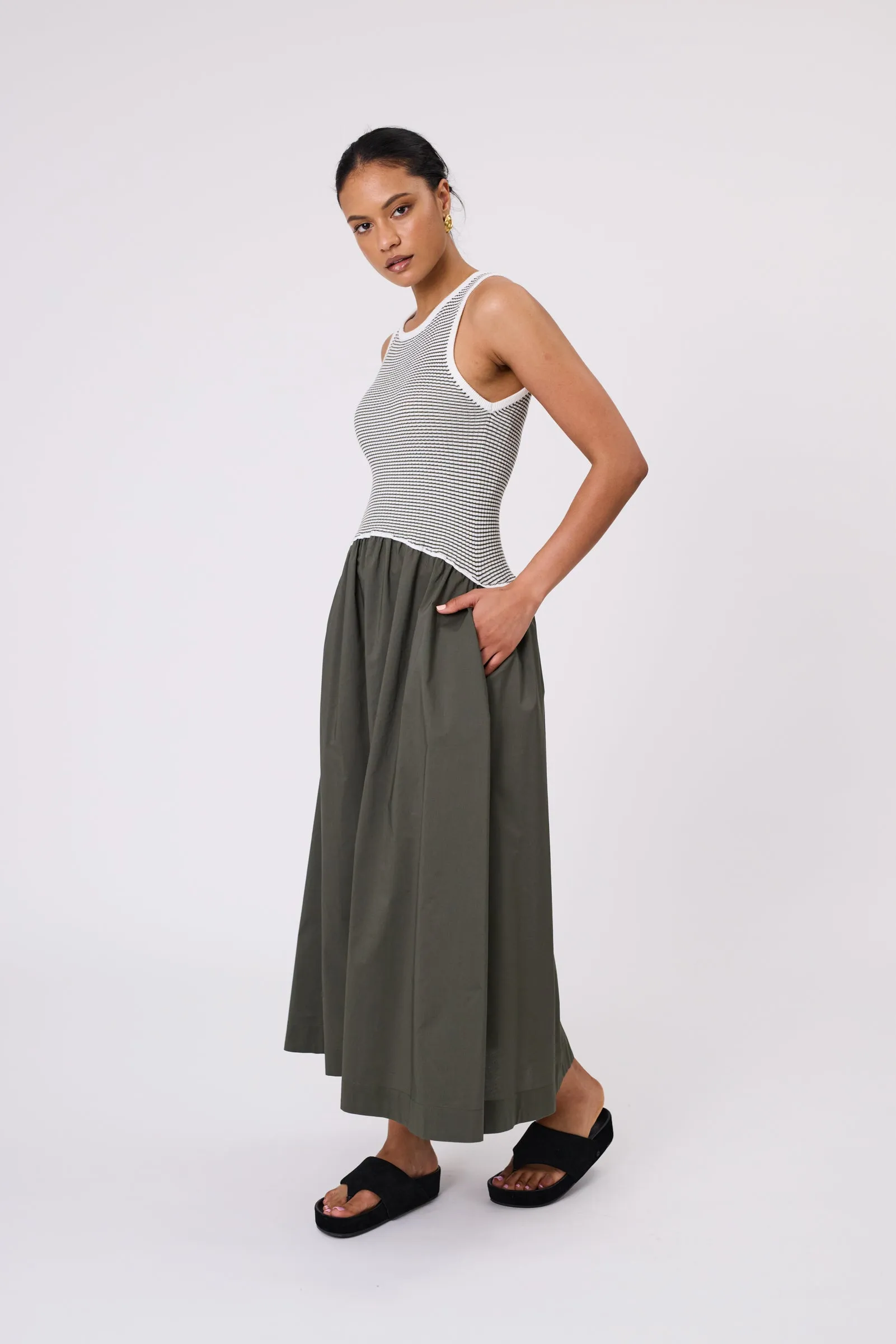 Media Maxi Dress - Cypress Stripe