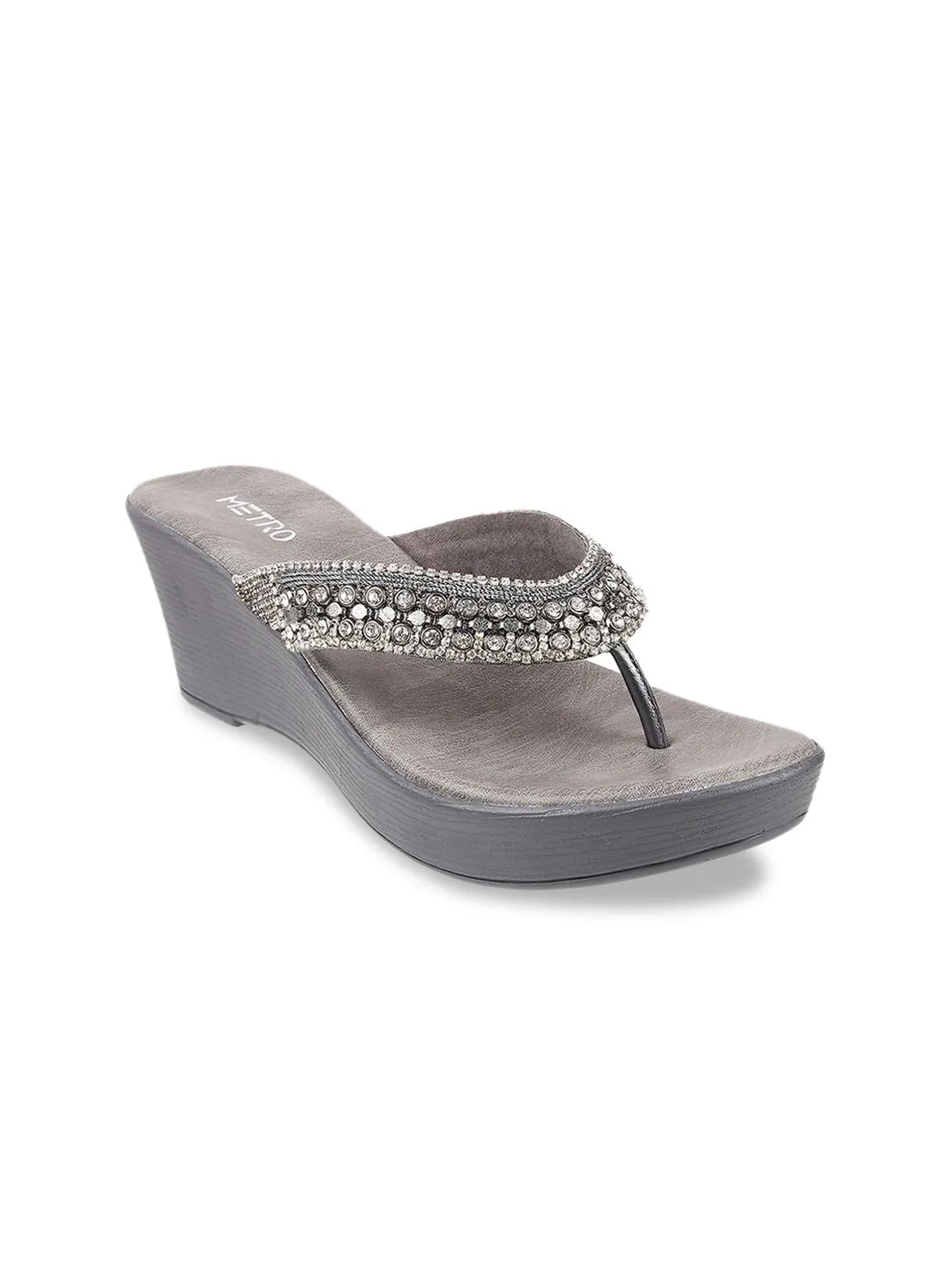Metro Grey Wedge Sandals
