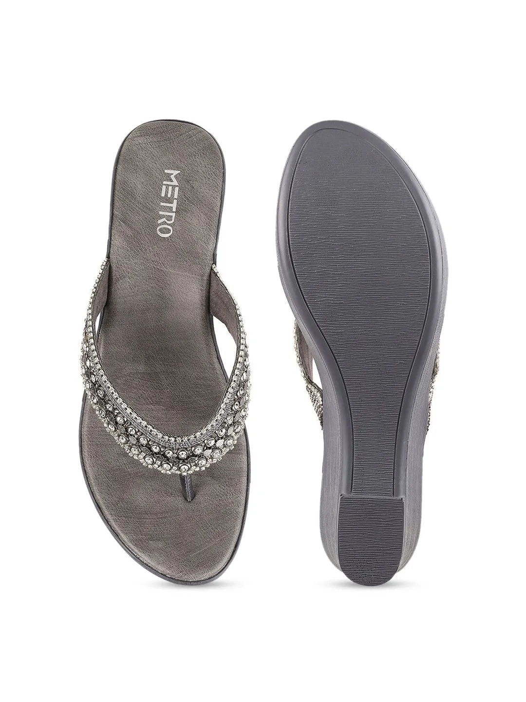 Metro Grey Wedge Sandals