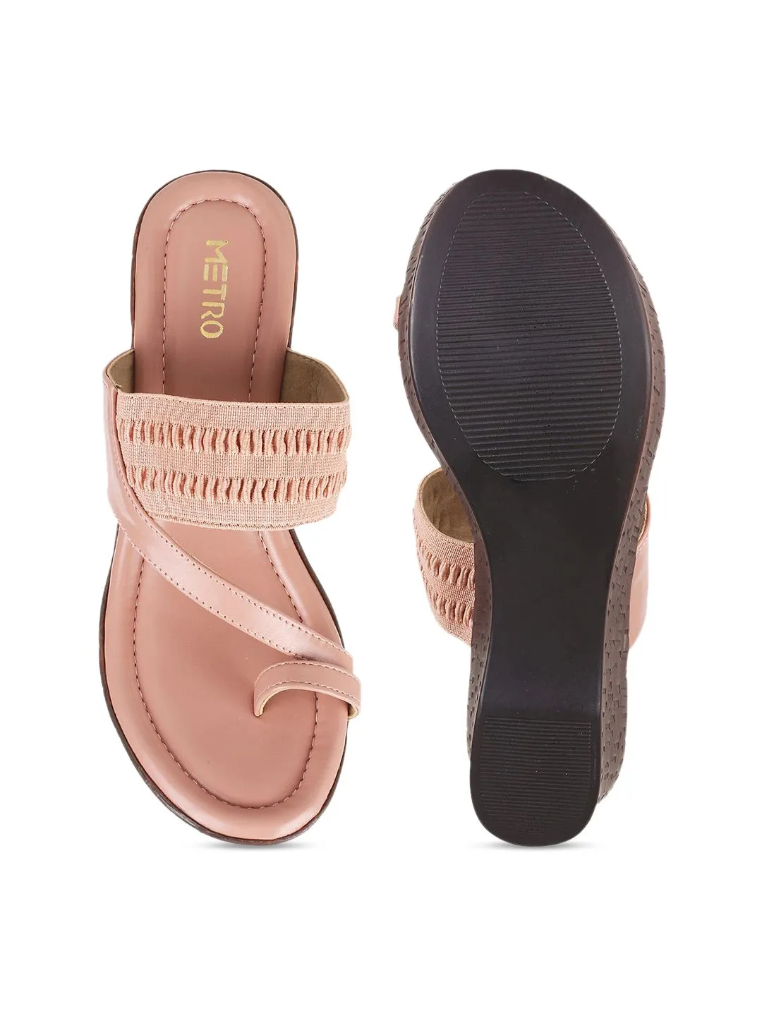 Metro Pink Wedge Sandals