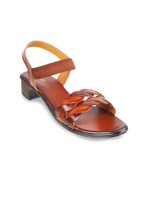 Metro Tan Leather Block Sandals