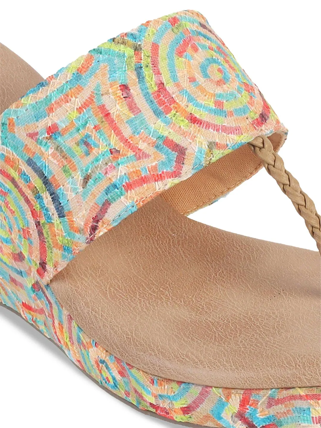 Metro Women Woven Design Wedge Sandals