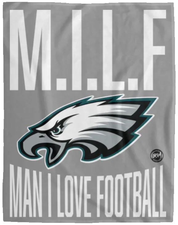 M.I.L.F | Man I Love Football Cozy Plush Blanket - 60x80| www.BleedGreenMafia.com