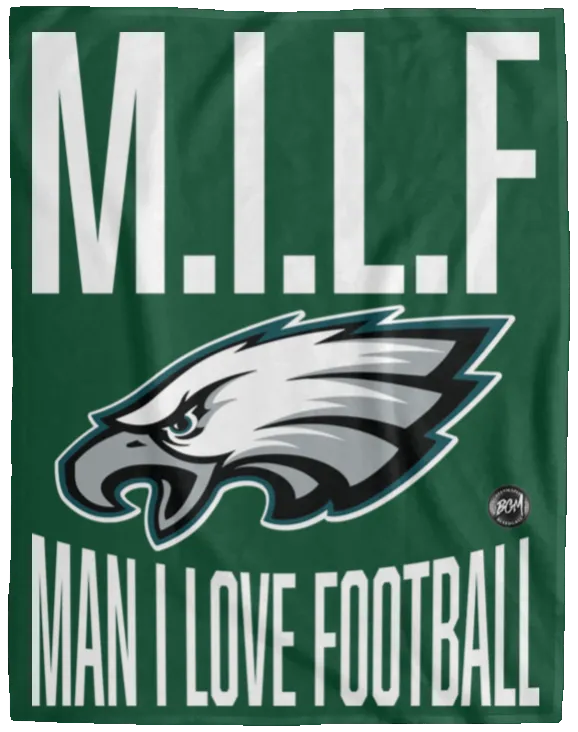 M.I.L.F | Man I Love Football Cozy Plush Blanket - 60x80| www.BleedGreenMafia.com