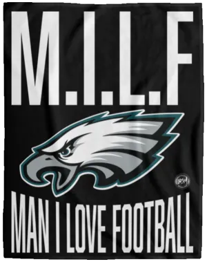 M.I.L.F | Man I Love Football Cozy Plush Blanket - 60x80| www.BleedGreenMafia.com