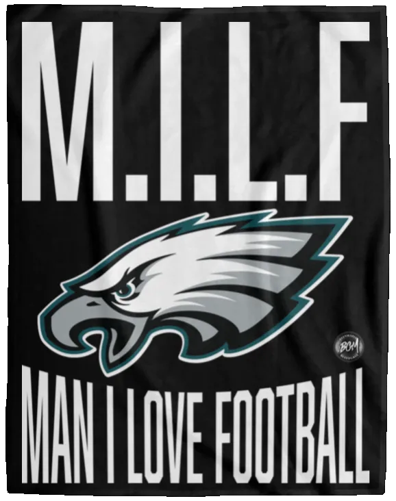 M.I.L.F | Man I Love Football Cozy Plush Blanket - 60x80| www.BleedGreenMafia.com