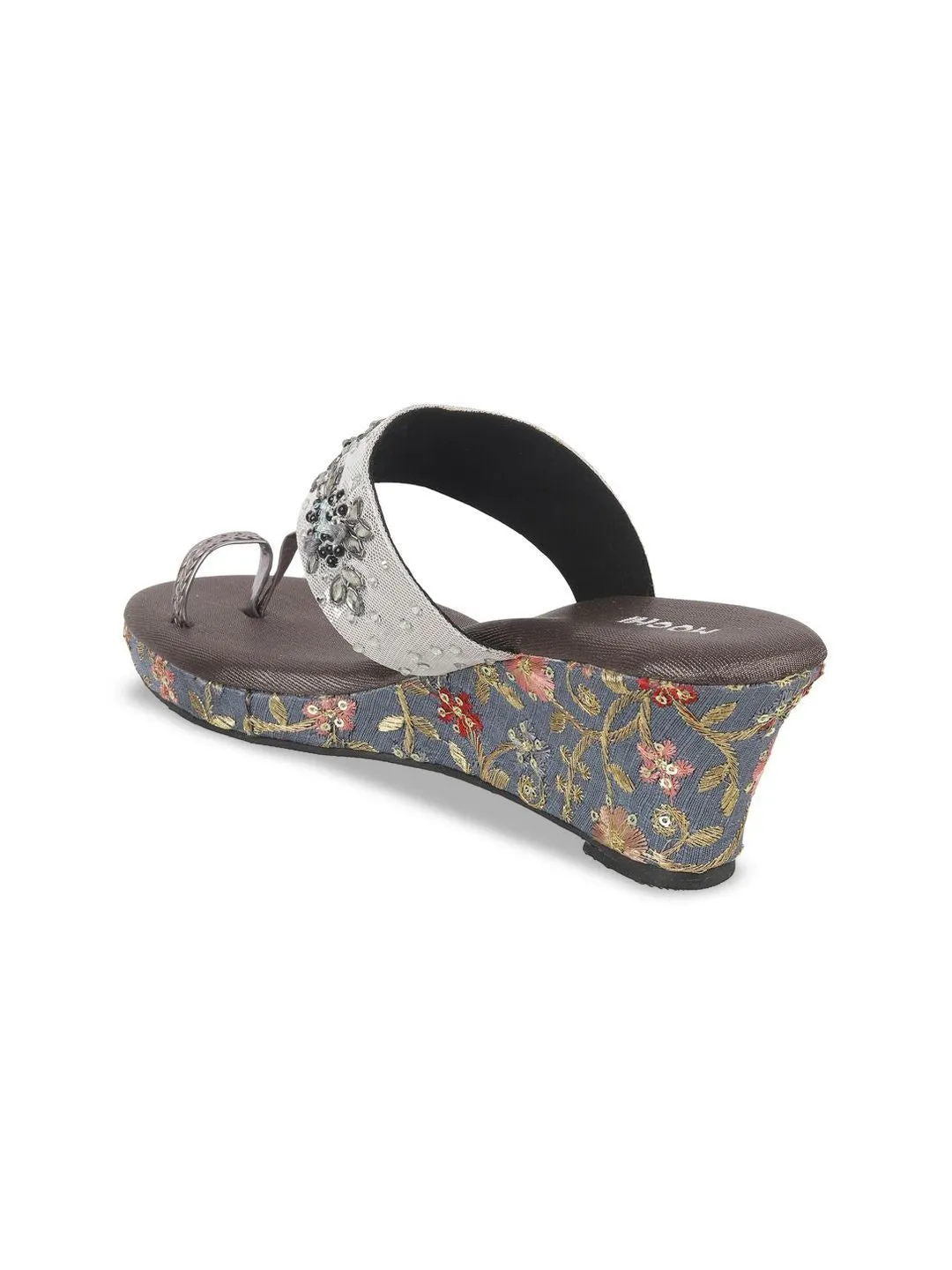 Mochi Women Embellished Wedge Heels Sandals