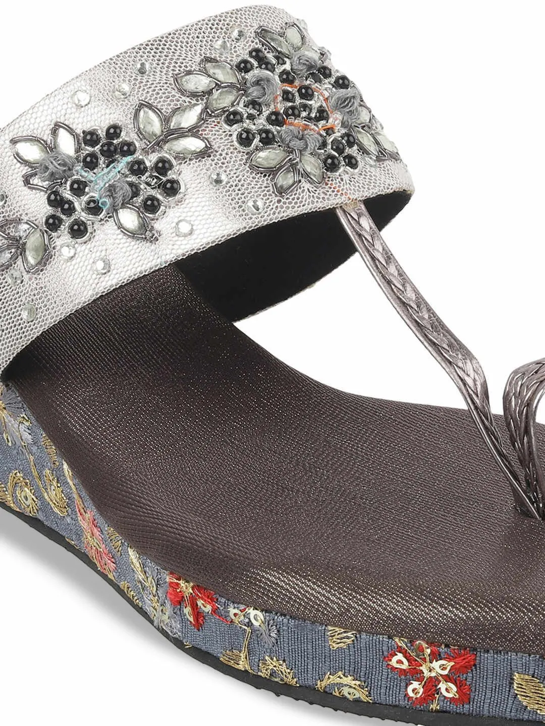 Mochi Women Embellished Wedge Heels Sandals
