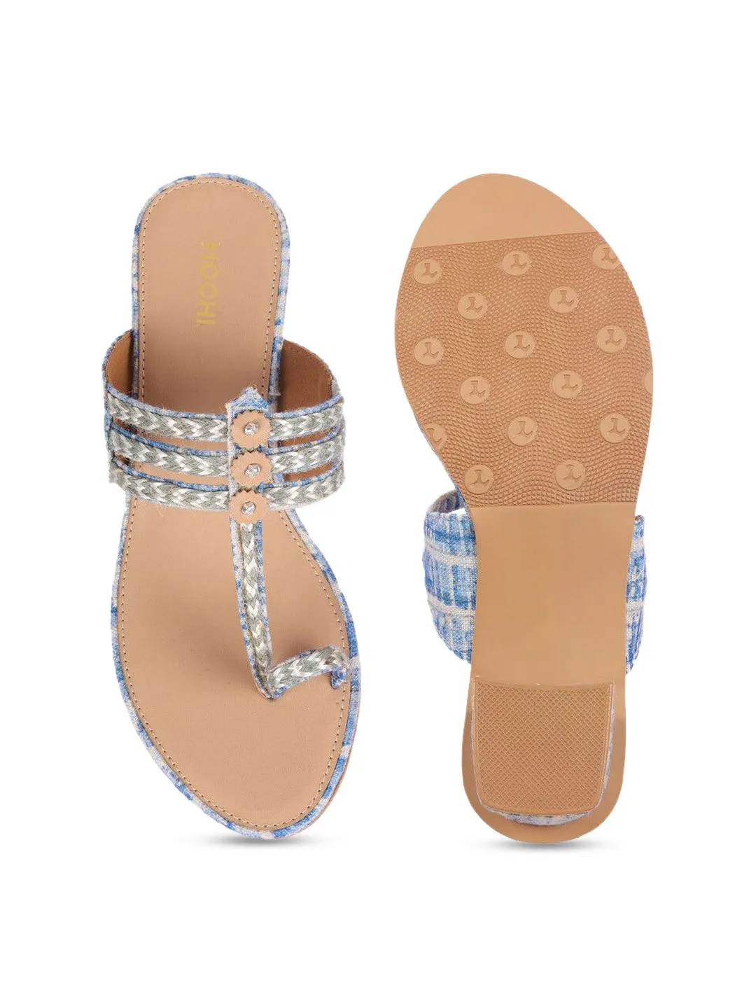 Mochi Women Woven Design Block Heel Sandals