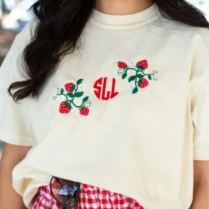 Monogrammed 'Strawberry Fields' T-Shirt