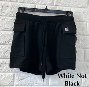 New La Vie En Rose BODY MIND SOUL Lounge Shorts in SOLID White, Sz L