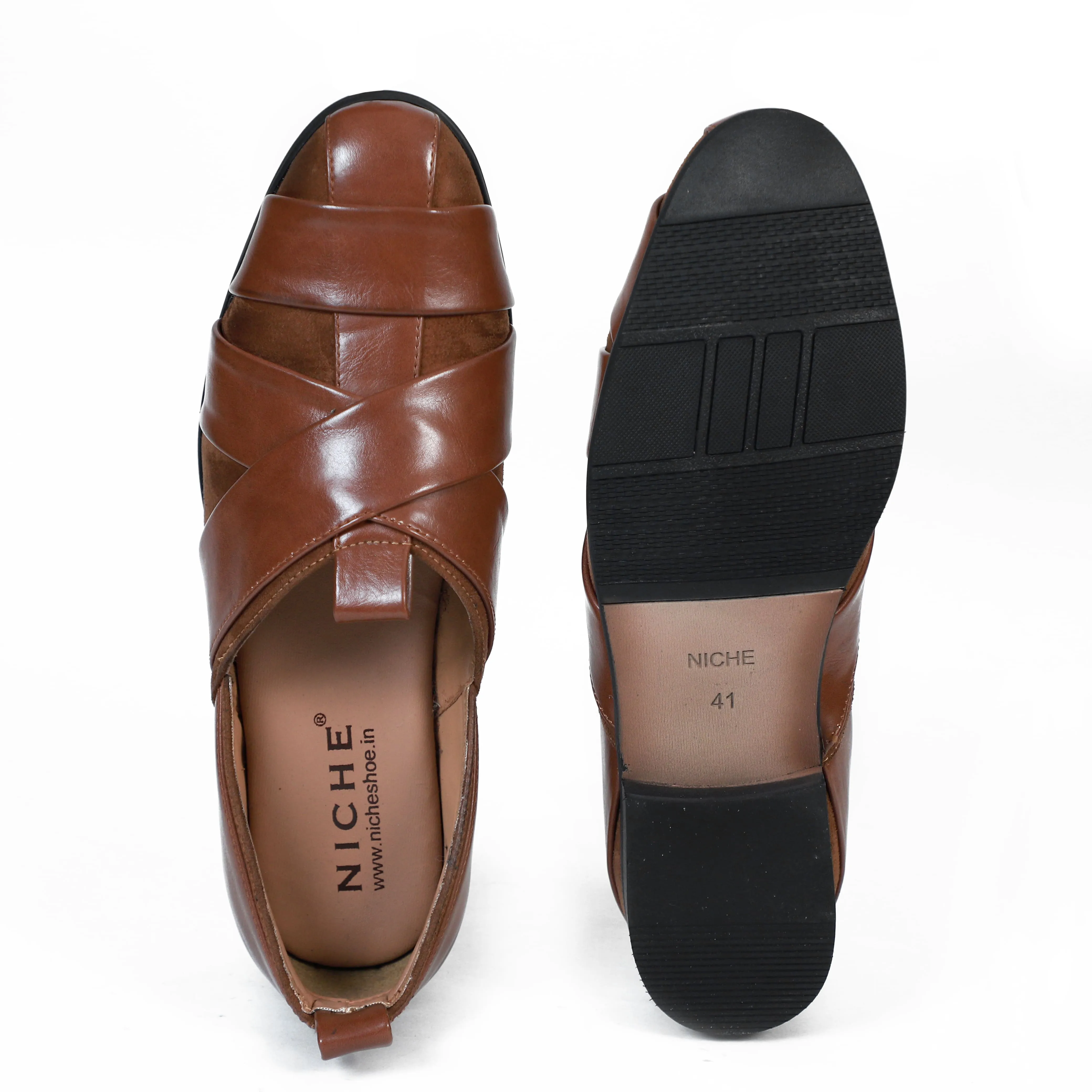 NICHE Tan Nawab Designer Sandal