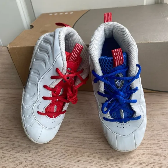 Nike Foamposite Toddler Red\ Blue Sneakers - SZ 10 C