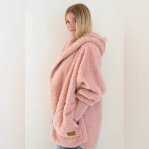 Nordic Beach Pink Sherpa Cozy Wrap/Cardigan -One Size