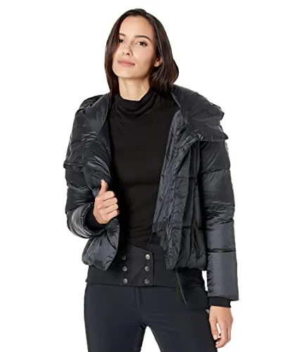 Obermeyer Calypso Down Jacket for Women - Adjustable Hood With Long Sleeves and Water-Resistant Hem, and Warm Jacket Black II 4 One Size