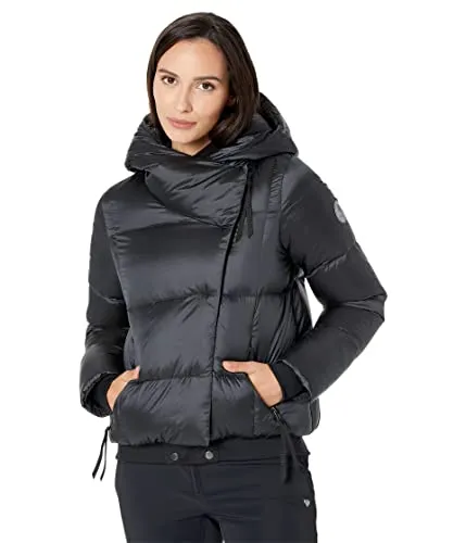 Obermeyer Calypso Down Jacket for Women - Adjustable Hood With Long Sleeves and Water-Resistant Hem, and Warm Jacket Black II 4 One Size