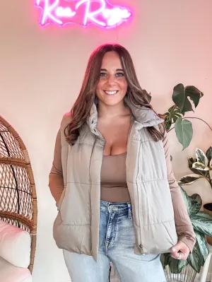 OLIVE PUFFER VEST