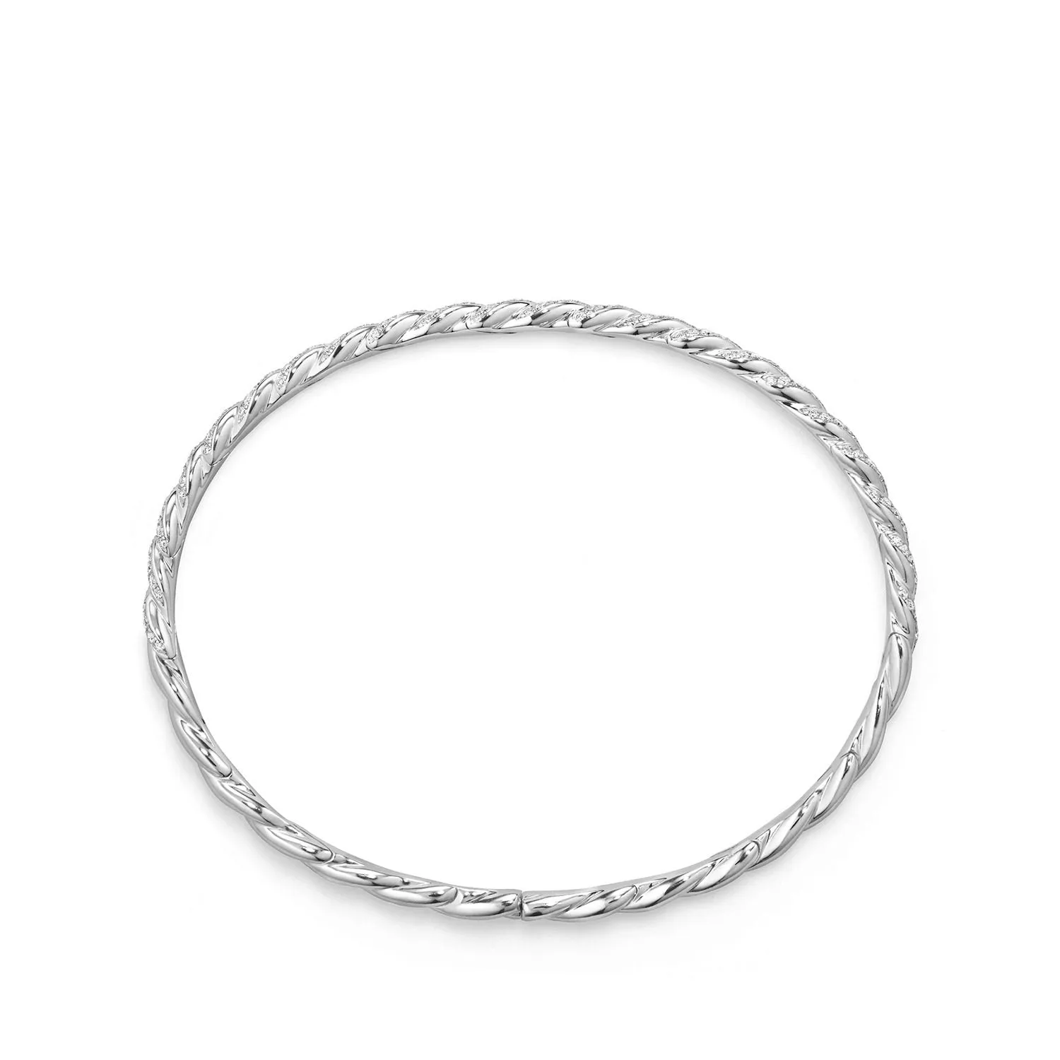 Paveflex Single Row Bracelet with Diamonds in 18K White Gold