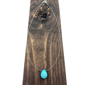 Pearly Turquoise Teardrop Necklace