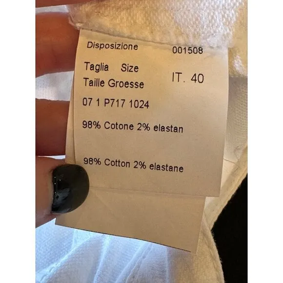 Piazza Sempione Shorts Women Size 4 White Cotton Italian Bermuda Walking Preppy
