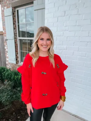 Plaid Bow Sweatshirt