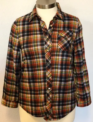 PLAID LONG SLEEVE BUTTON UP SHIRT