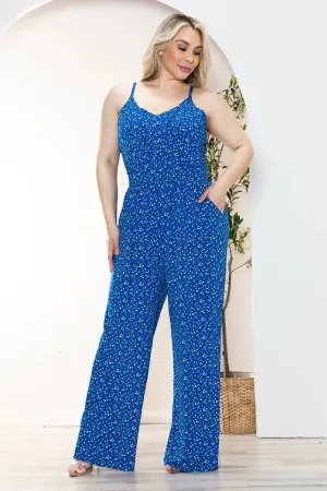 Plus Size Sleeveless Ruching Ditsy Print Jumper