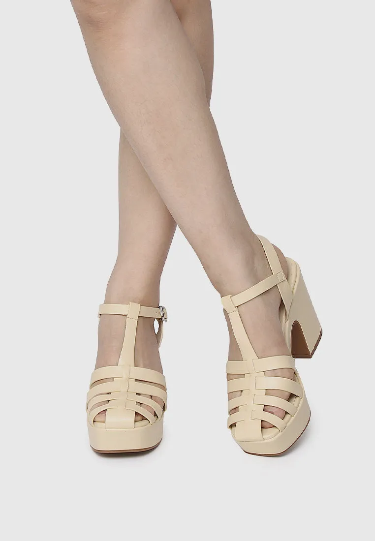 Poppy Platform Sandals (Light Yellow)