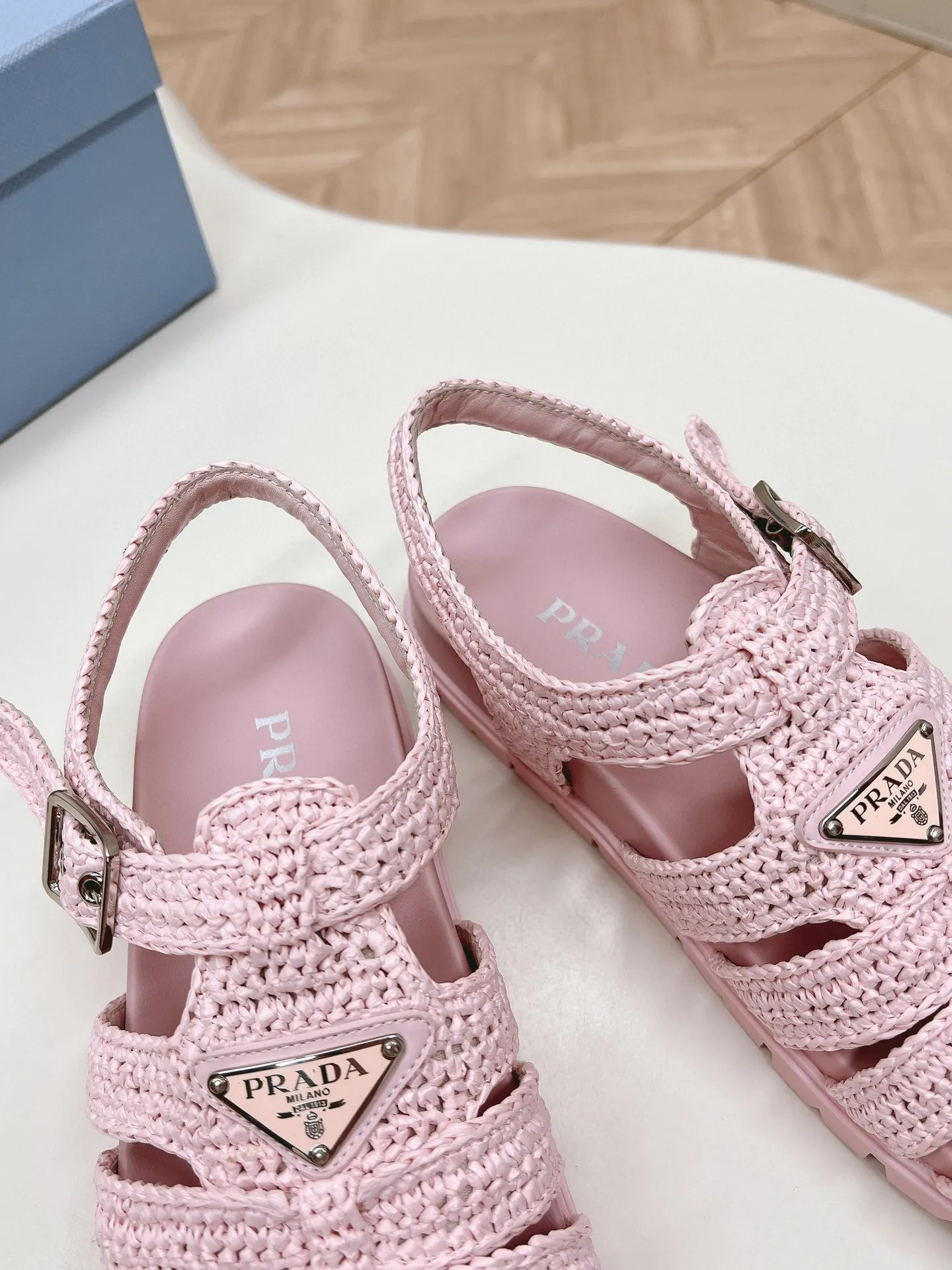 PRA RUBBER FISHERMAN SANDALS LIGHT PINK LAMBSKIN