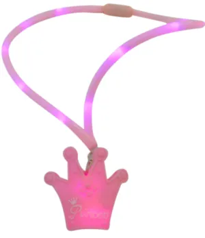 Princess Crown Flashing Light Up Bead Necklace LED Party Wear, 15 Inch