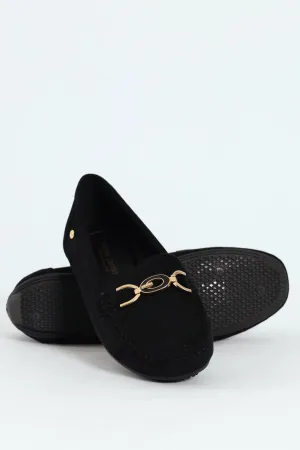 Prost 12 Horsebit Suede Driver Loafer - Black